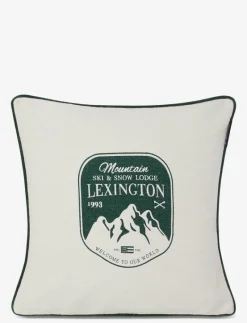 Mountain Logo Recycled Cotton Canvas Pillow Cover - Kuddfodral