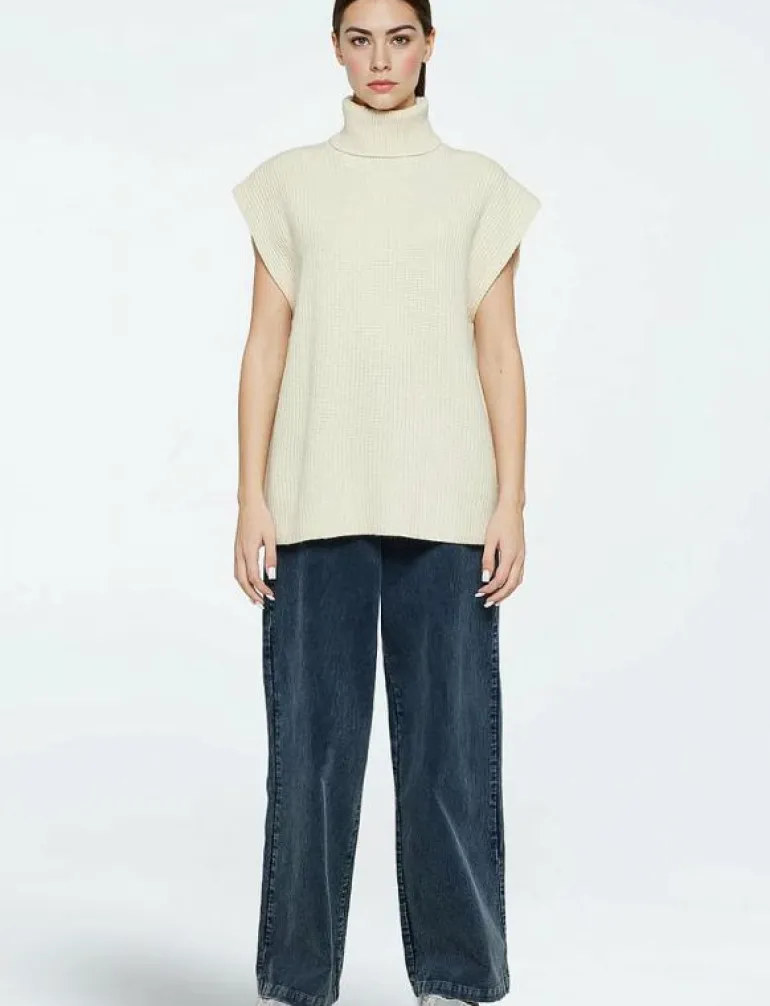 Naja knit vest 9954 - Linnen