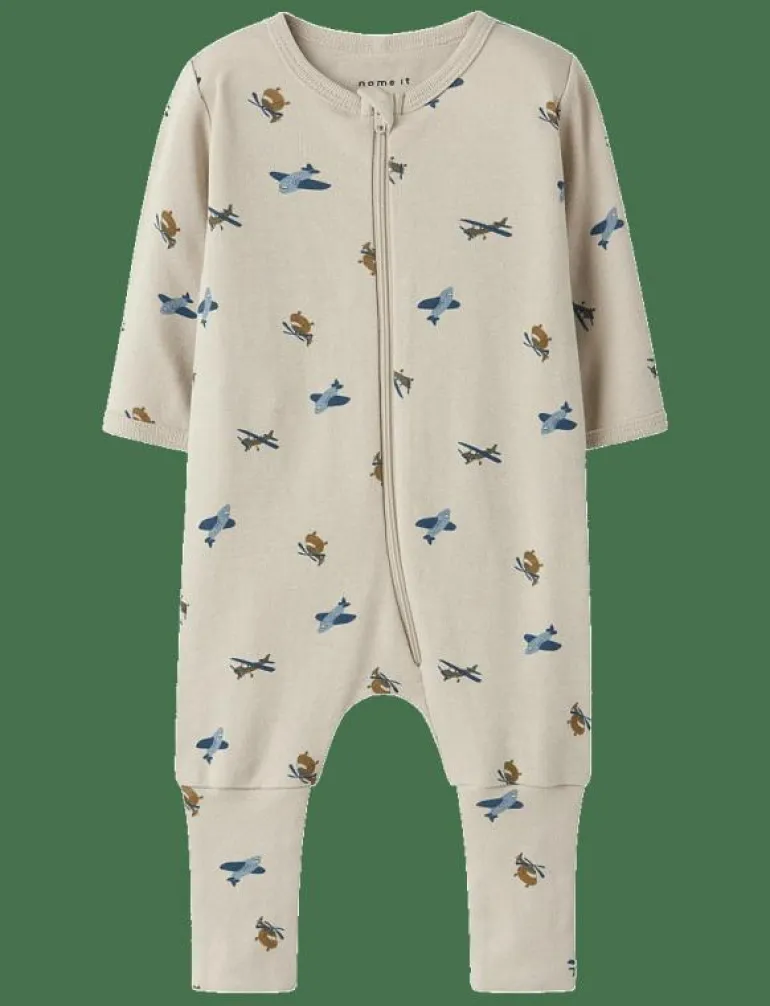 NBMNIGHTSUIT ZIP FF AIRPLANE NOOS - One-sie