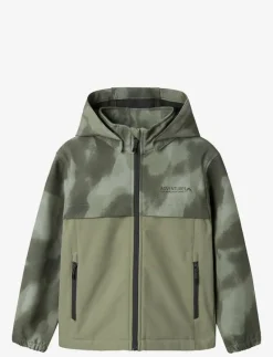 NKMALFA08 SOFTSHELL JACKET BLOCK AOP FO - Skaljacka