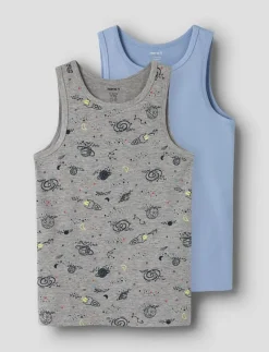NKMTANK TOP 2P GREY SPACE NOOS - Överdelar