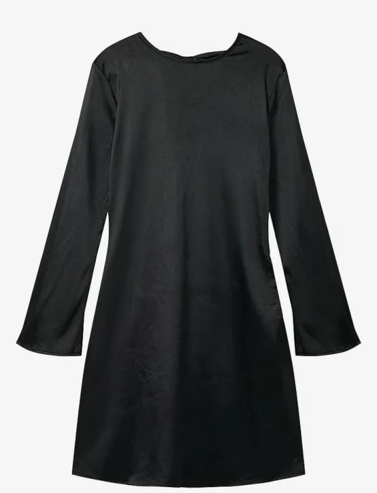 NLFSATIN LS BOW DRESS - Långärmade vardagsklänningar