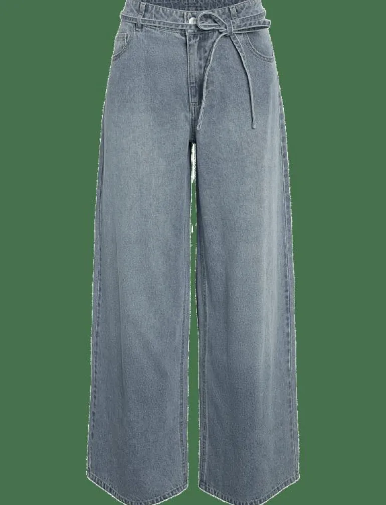 NMMAISY NW BELT LOOSE JEANS BS031LB - Vida byxor