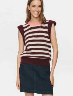 NUCIARA RIETTE STRIPE VEST - Stickade västar