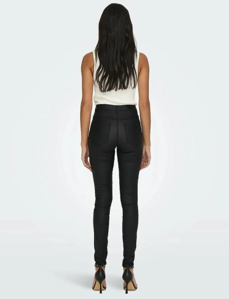ONLROYAL LIFE HW SK ROCK COATED PIM NOOS - Skinnbyxor