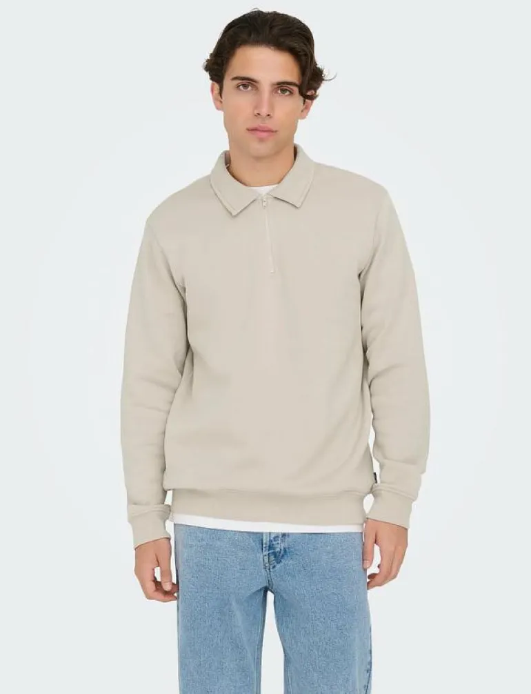 ONSCERES 1/4 ZIP SWEAT POLO - Långärmade pikéer