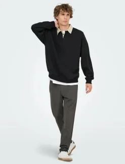 ONSJEFFREY VTG LS RUGBY SOLID POLO - Långärmade pikéer