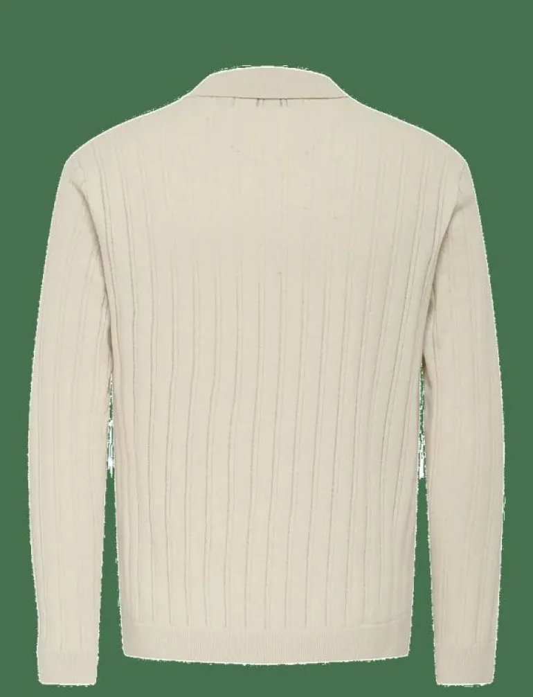 ONSKENT LIFE REG 12 LS POLO KNIT - Stickade pikéer