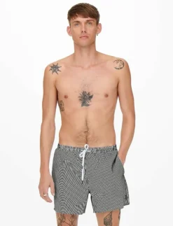 ONSTED STRIPE SEERSUCKER SWIM NOOS - Badbyxor