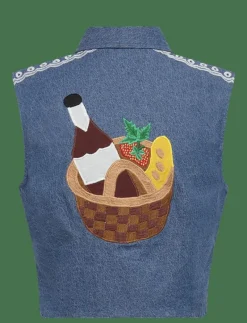 Out Of Office Embroidered Top - Jeansvästar