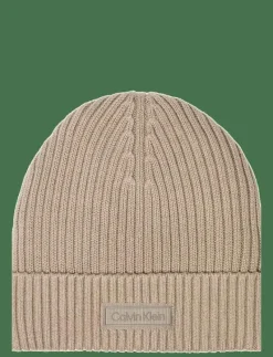 PATCH CHUNKY RIB COTTON BEANIE - Mössor