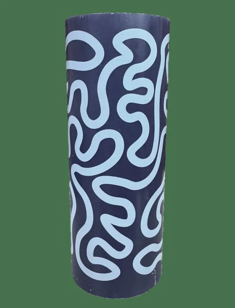PILLAR CANDLE, DARK BLUE/LIGHT BLUE - Blockljus