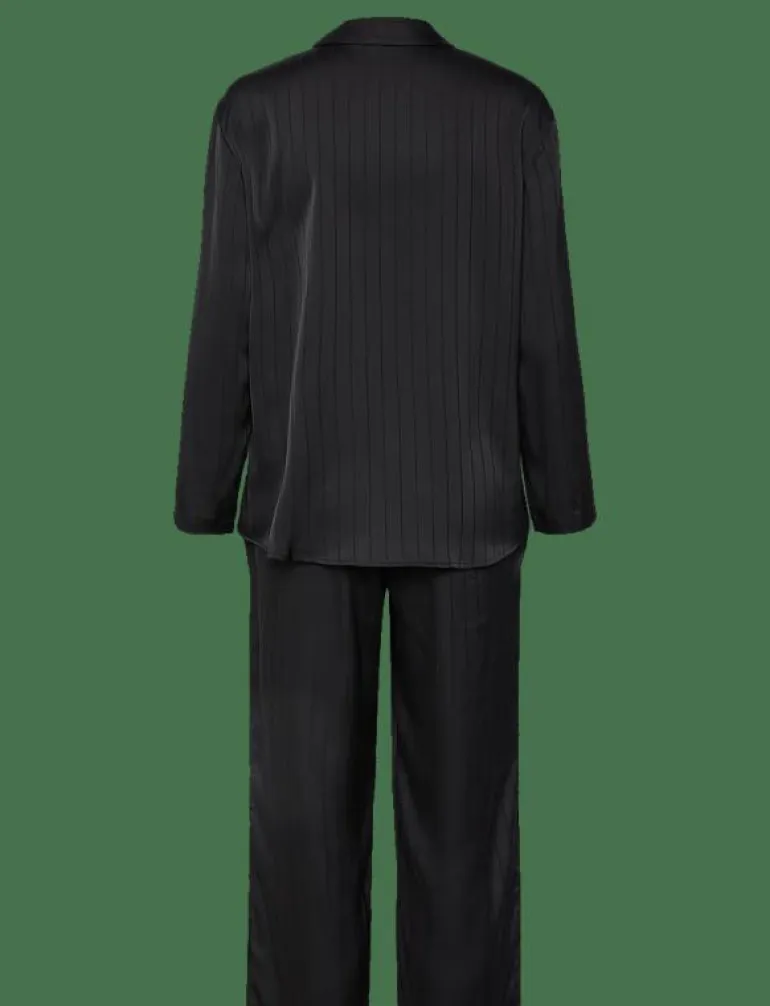 PJ LS SATIN PINSTRIPE - Pyjamas