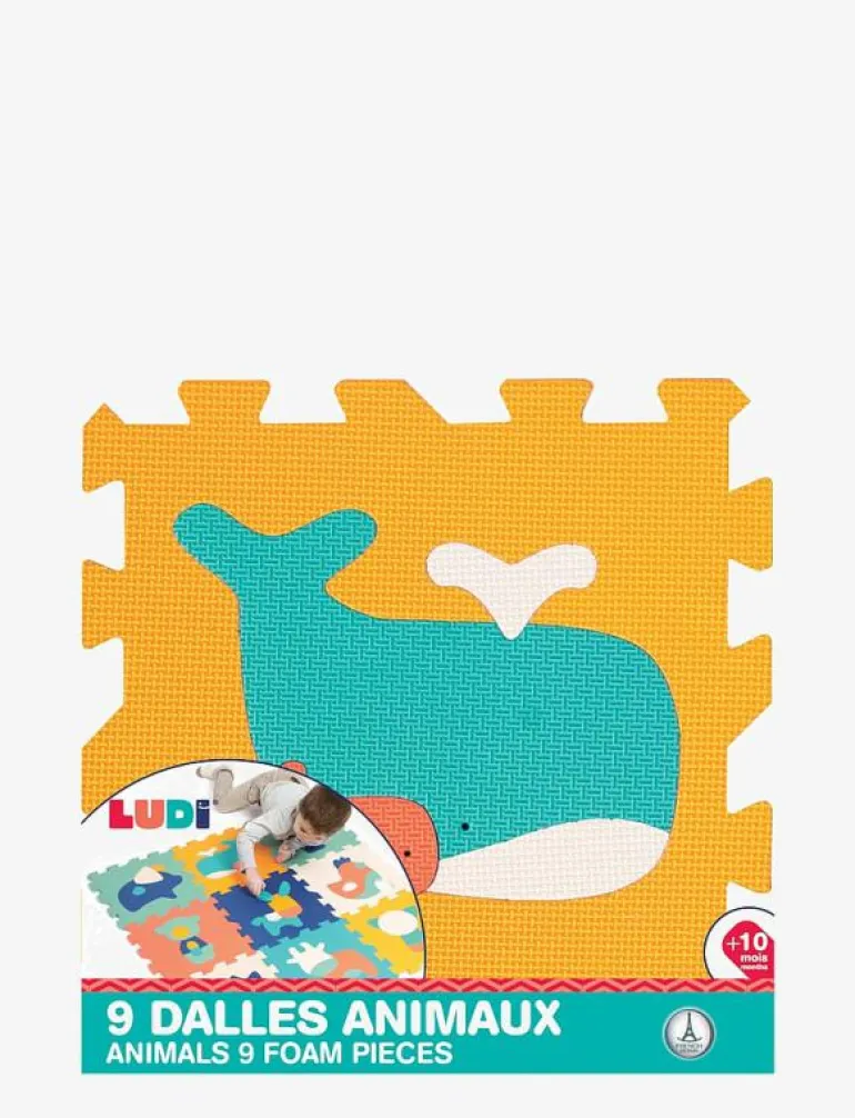Play mat with animals (9 pcs) - Lekmattor
