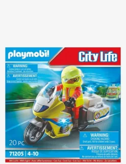 PLAYMOBIL City Life Rescue Motorcycle with Flashing Light - 71205 - Playmobil City Life