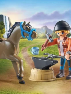 PLAYMOBIL Horses of Waterfall Farrier Ben and Achilles - 71357 - Playmobil Horses of Waterfall