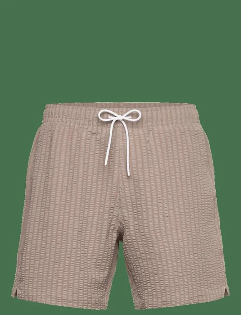 Pull-On Wide Seersucker Swim Trunk - Badbyxor
