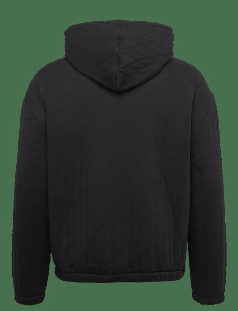 Quilted Zip Through Hoodie - Hoodies