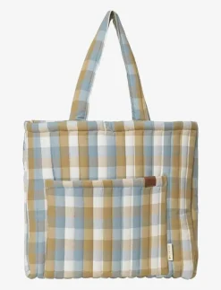 Qulited Tote Bag - Cottage Blue Checks - Tygpåsar och små väskor