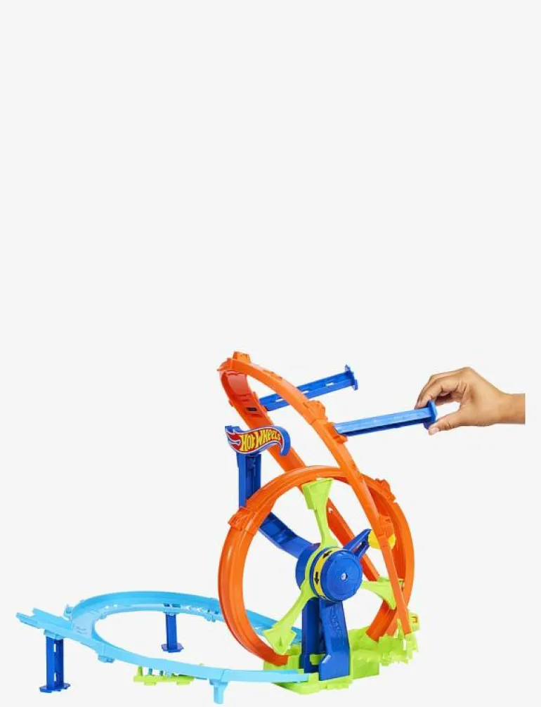 Rapid Launch & Loop Playset with 1:64 Scale Die-Cast Toy Car, Crash & Track Set - Bilbanor