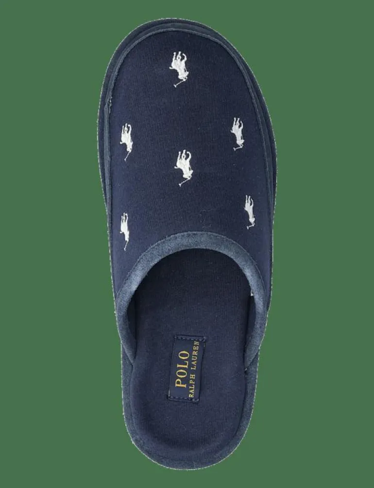 Reade Suede-Trim Polo Pony Scuff Slipper - Inneskor