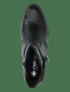 Rieker Ladies mid height boots 77667-00 Black - Ankelboots med klack