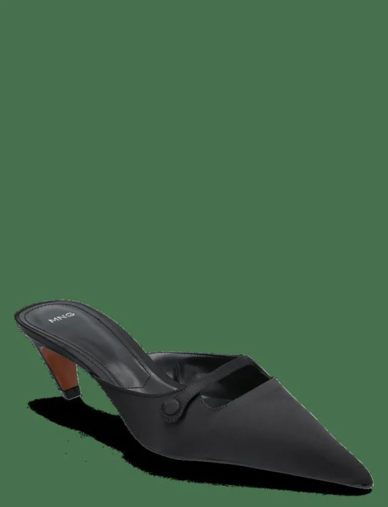 Satin kitten-heel shoes - Mules med klack