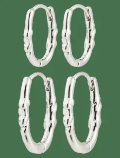 SENSE hoop earrings, 2-in-1 set, silver-plated - Hoops