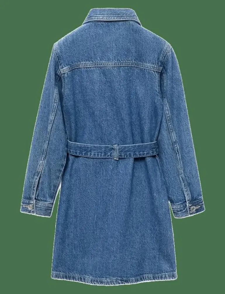 Short denim dress - Långärmade vardagsklänningar