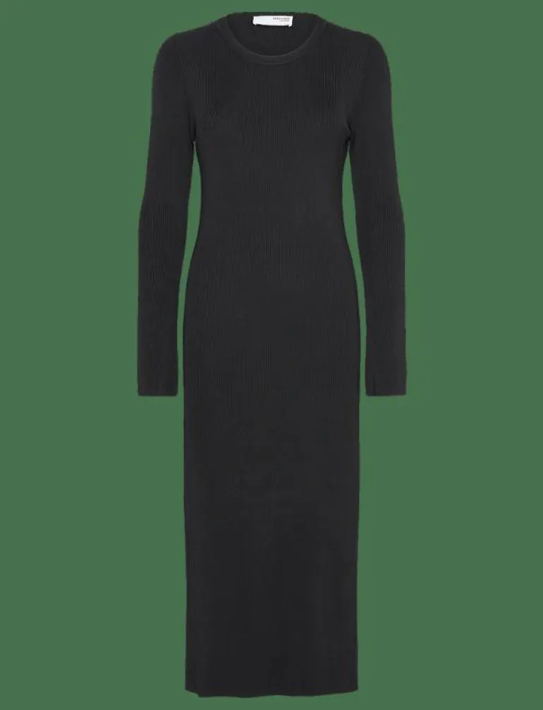 SLFCARO LS RIB KNIT LONG DRESS - Midiklänningar