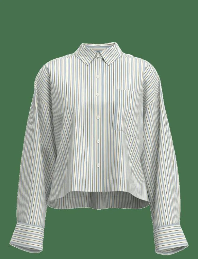 SLFDAN-ASTHA LS CROPPED SHIRT EX - Långärmade