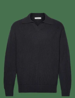 SLHDRY LS KNIT RELAXED OPEN POLO - Stickade pikéer