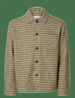 SLHREGARI WOOL BLEND NF UNDYED OVERSHIRT - Jackor & rockar