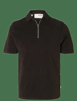 SLHRELAX-TERRY SS ZIP POLO EX - Kortärmade pikéer