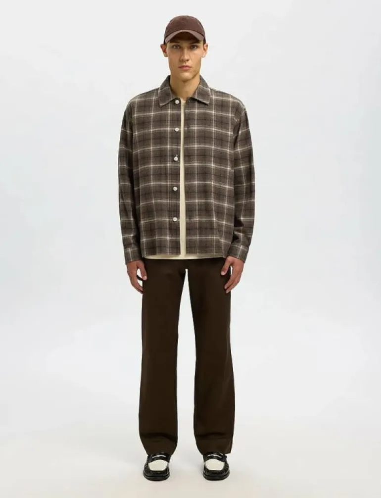 SLHRLXEDWIN CHECK LIGHT OVERSHIRT - Rutiga skjortor