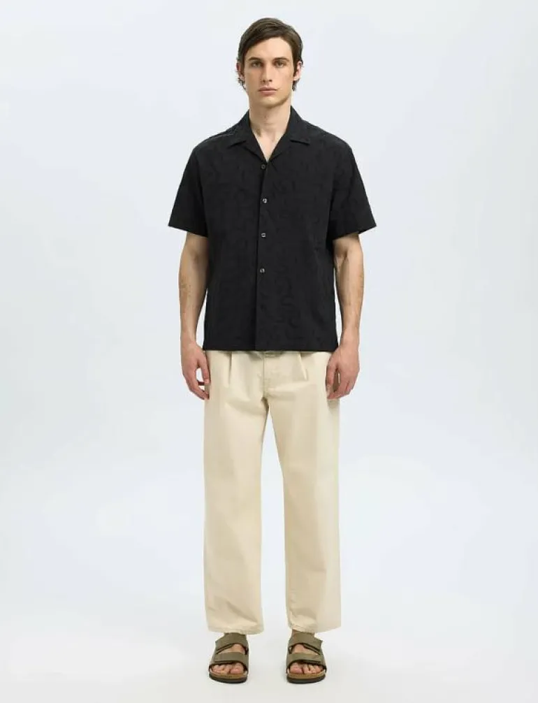 SLHRLXELI EMB SS SHIRT - Kortärmade