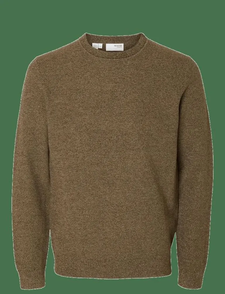 SLHROSS LS KNIT STRUCTURE CREW NECK NOOS - Rundhalsad