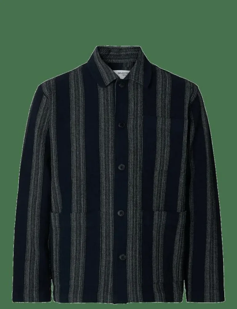 SLHTONY WAFFLE STRIPE OVERSHIRT - Jackor & rockar