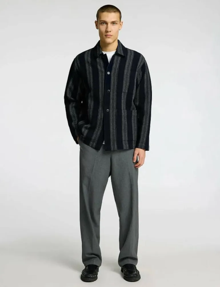 SLHTONY WAFFLE STRIPE OVERSHIRT - Jackor & rockar
