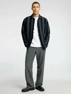 SLHTONY WAFFLE STRIPE OVERSHIRT - Jackor & rockar
