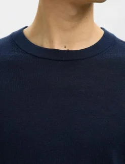 SLHTRAY LS KNIT MERINO CREW NECK NOOS - Rundhalsad