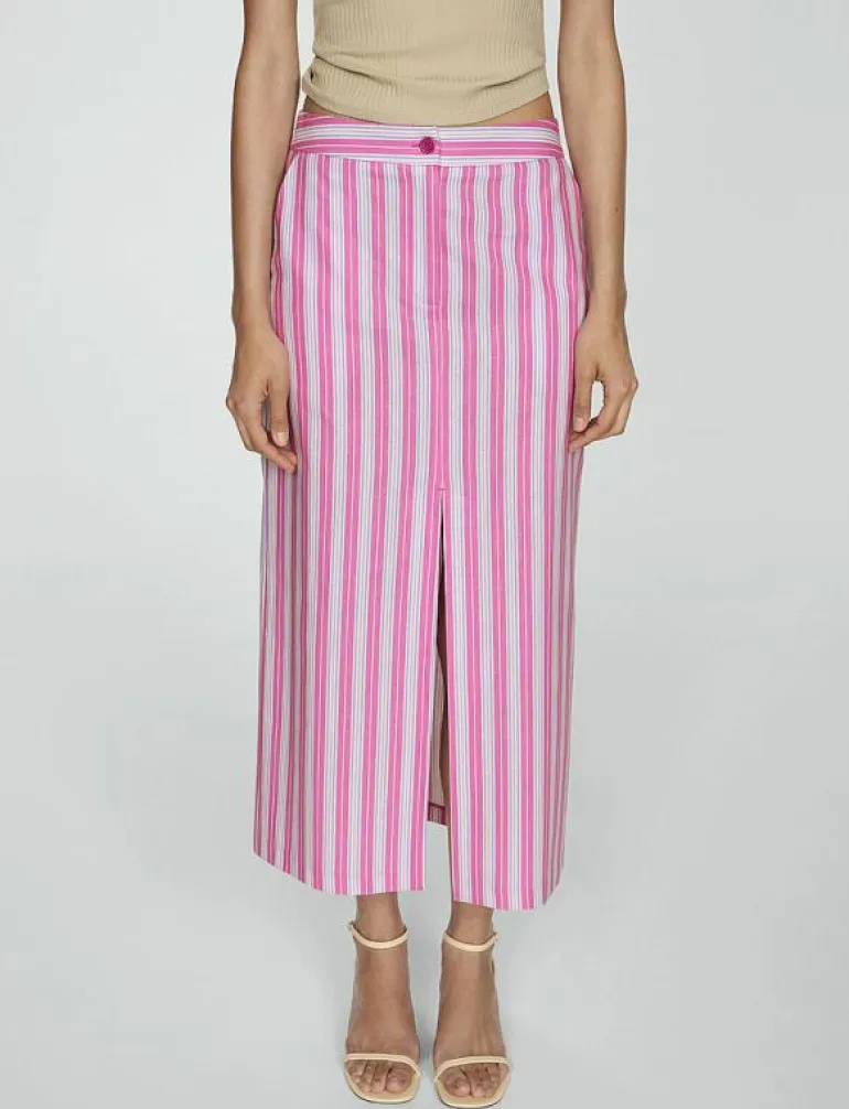 Slit striped skirt - Midi kjolar
