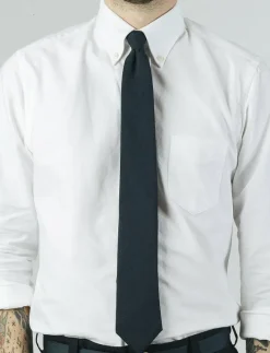 Solid Navy Cotton Tie - Slipsar
