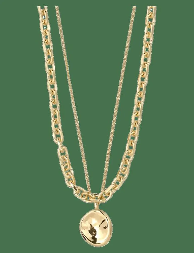 SPARKLE necklace 2-in-1 set, gold-plated - Halsband med hänge