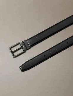 SQUARE BUCKLE SMOOTH 32MM ADJ - Skärp