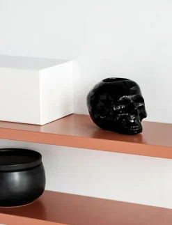 Still Life skull ljuslykta svart 85mm - Skulpturer & Porslinsfigurer