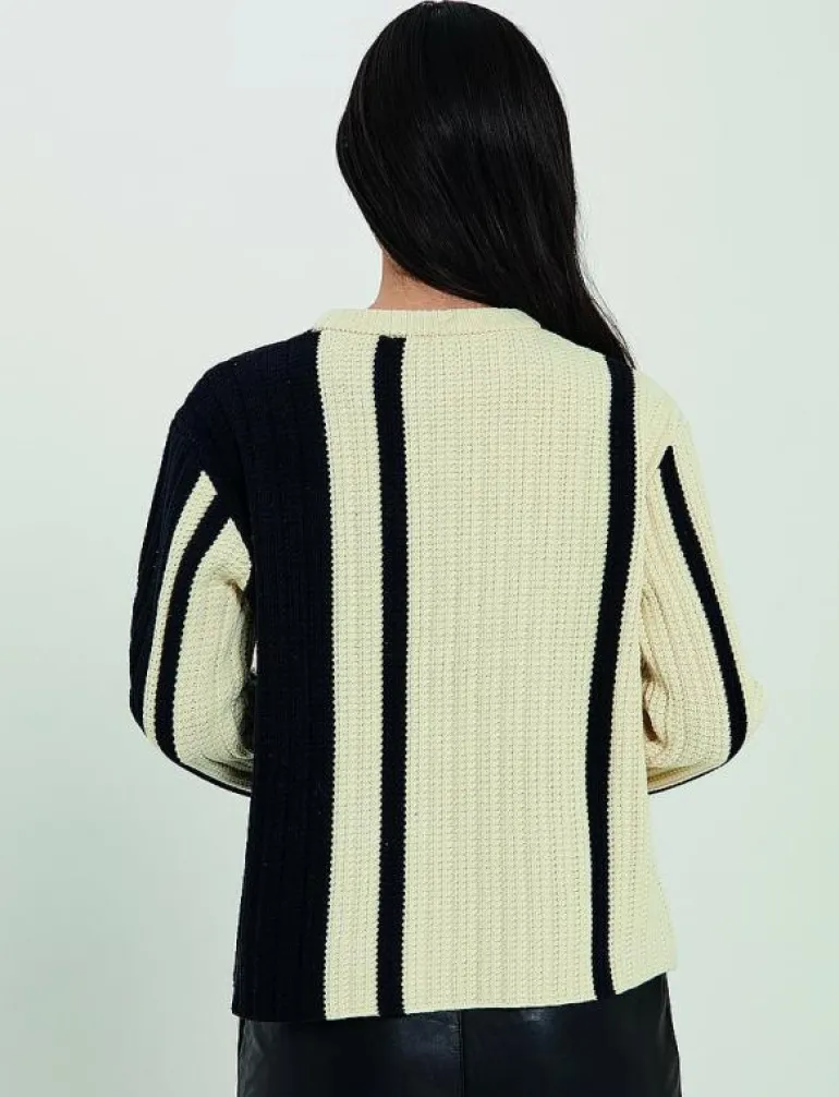 Stilla blocking knit top - Stickat