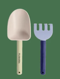 Strandsæt med skovl og rive - Blue Mix - Sandleksak