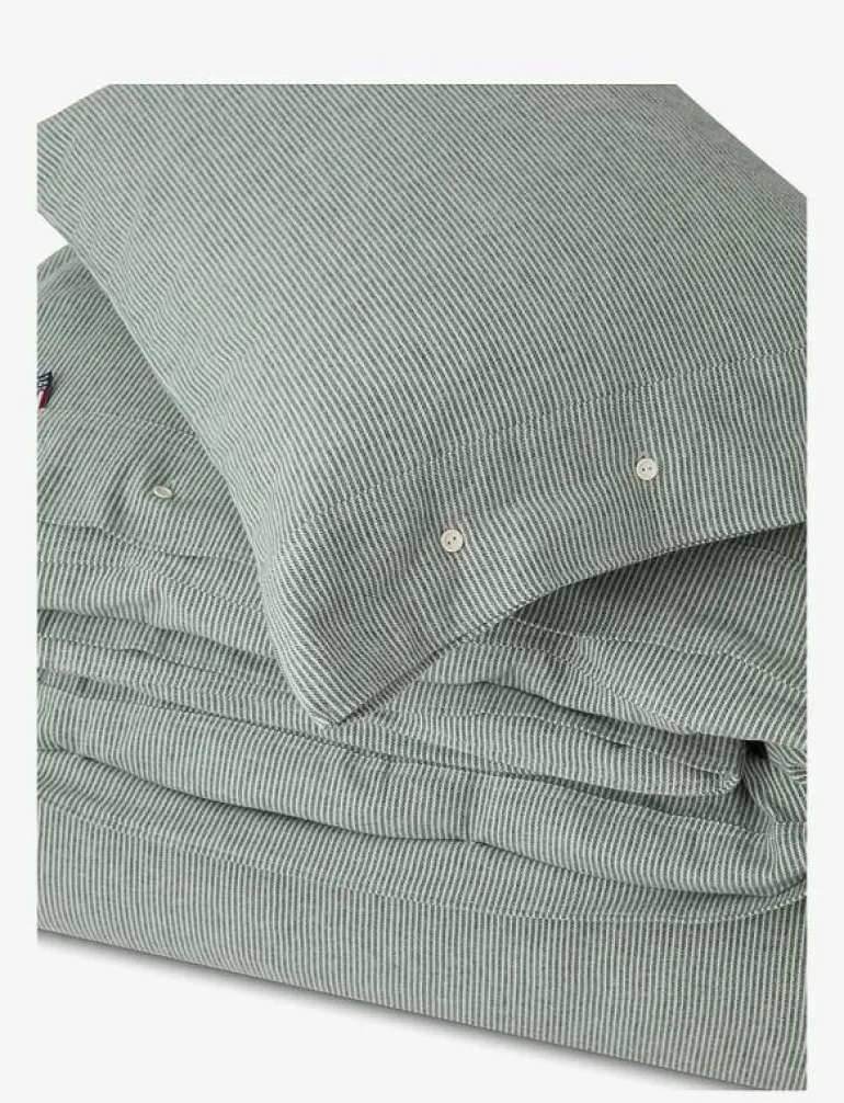 Striped Cotton Flannel Bed Set - Påslakanset