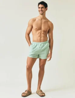 Striped Seersucker Swim Trunks - Badbyxor